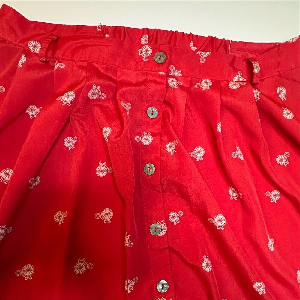 Xhilaration Skirt Womens XL Red Bicycle Print A-Line Mini Button Front - Picture 5 of 7